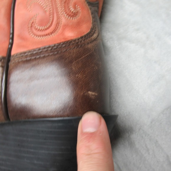 Ariat Womens Western Boots 7.5B Pink Leather Square Toe Embroider Cowboy Floral - Picture 14 of 16